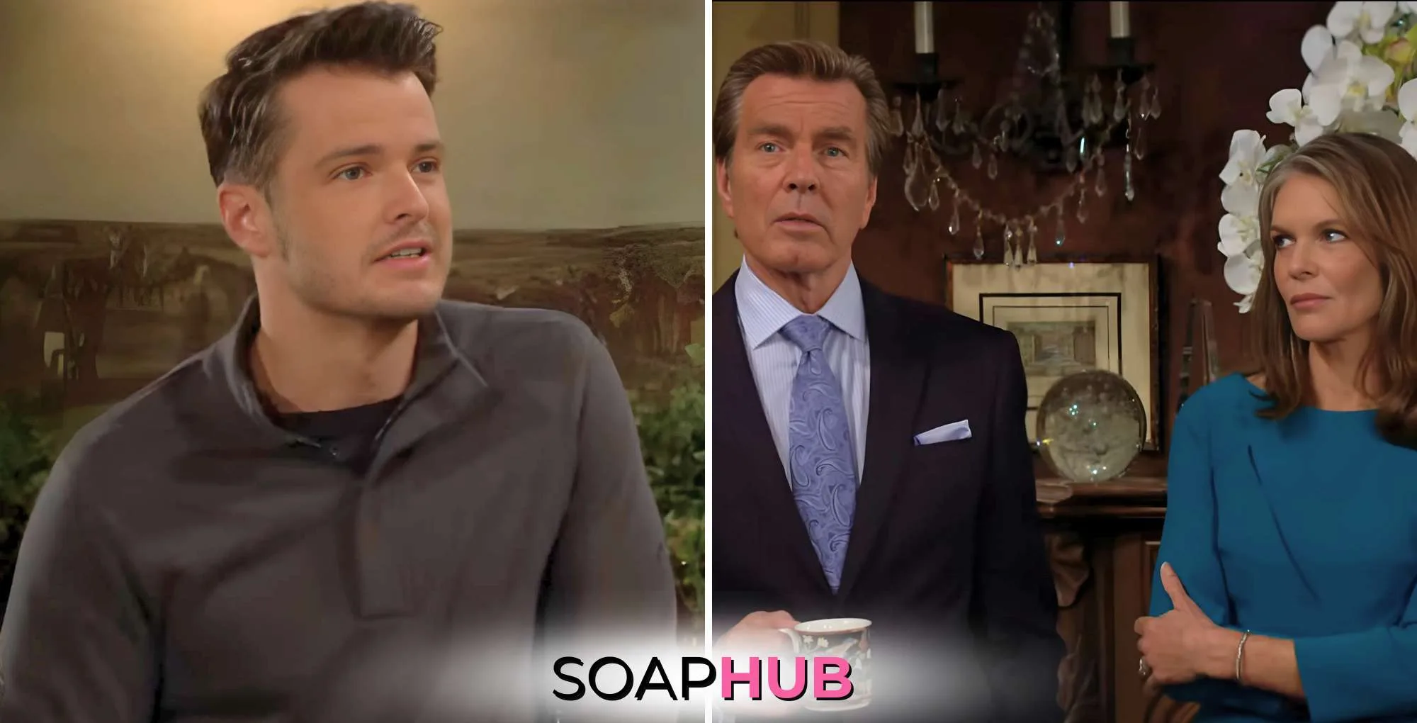 Young and the Restless November 26 Kyle, Jack, and Diane with the Soap Hub logo.