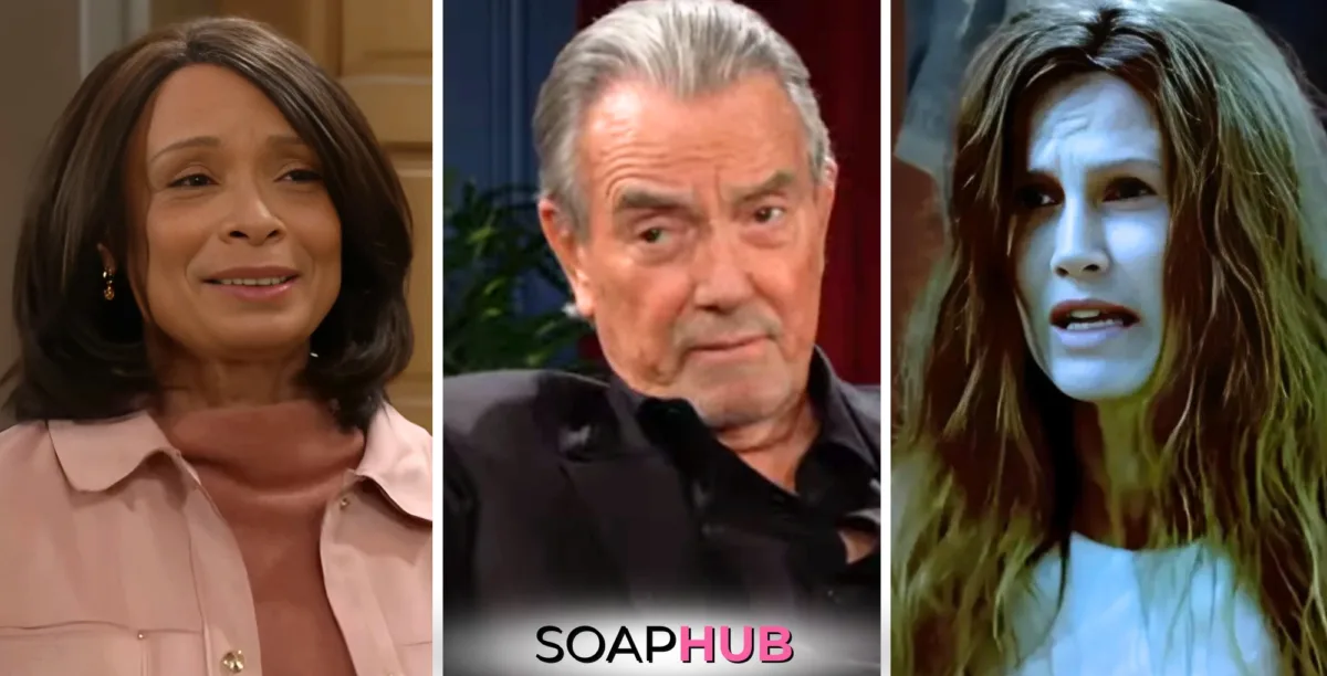 Weekly Young and the Restless Recap Oct 28-Nov 1 Amy, Victor, and Heather with the Soap Hub logo.