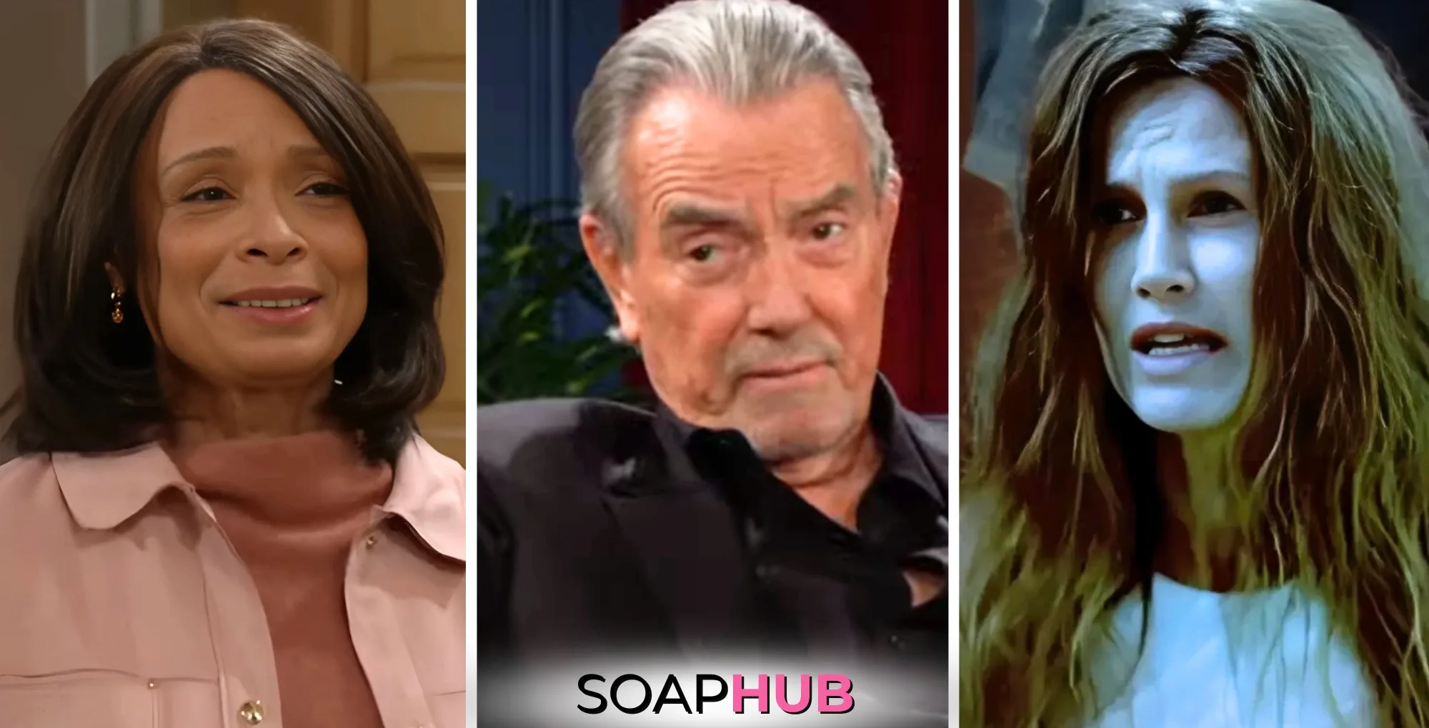 Weekly Young and the Restless Recap Oct 28-Nov 1 Amy, Victor, and Heather with the Soap Hub logo.