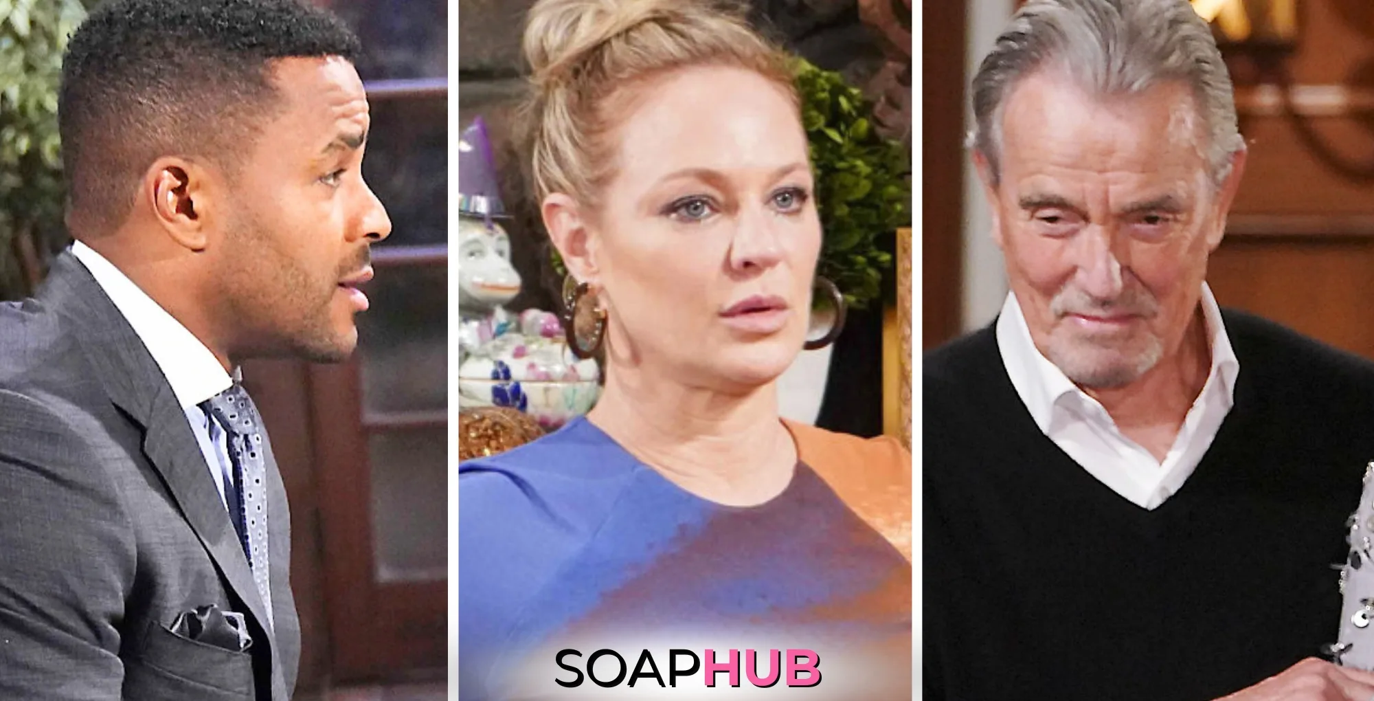 Weekly Young and the Restless Recap November 4-8 Nate, Sharon, Victor, and the Soap Hub logo.