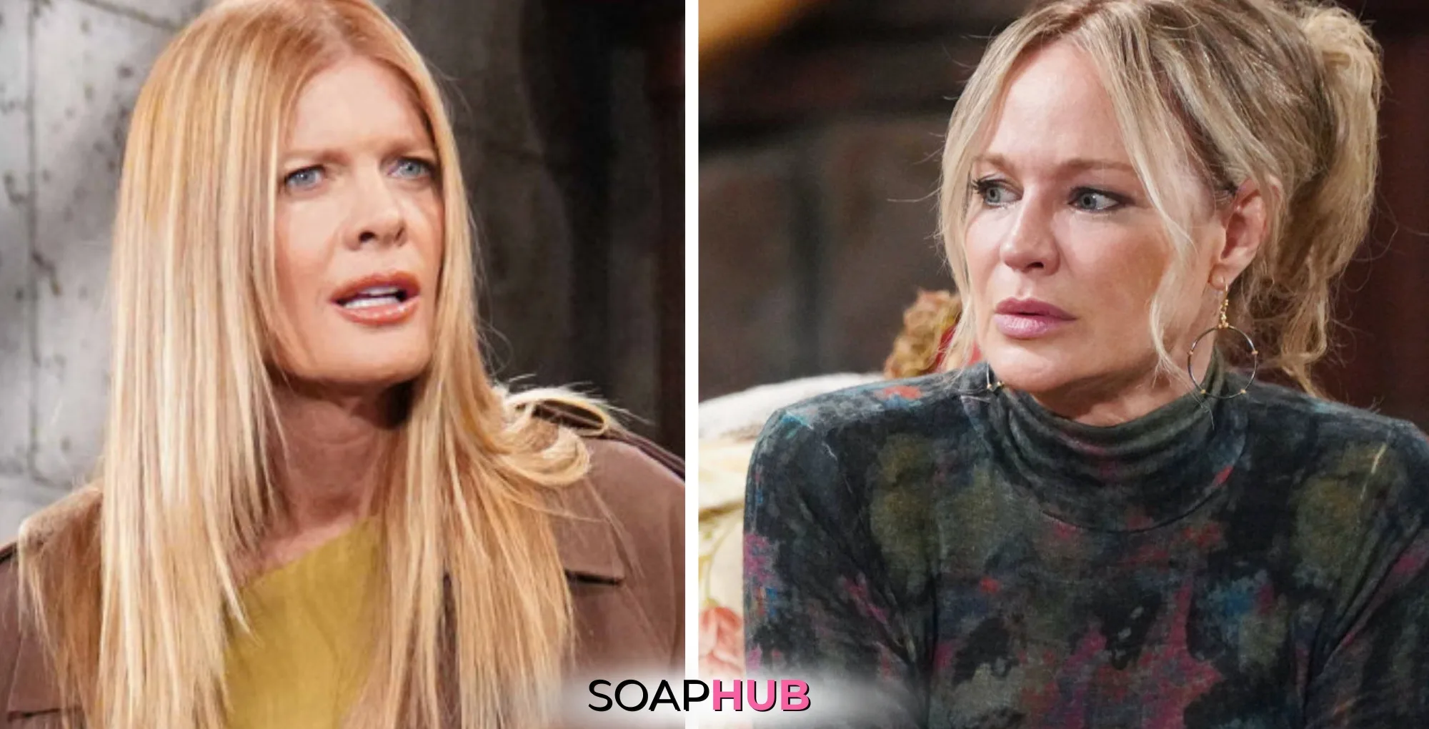 Young and Restless Spoilers November 4 Phyllis and Sharon with the Soap Hub logo.