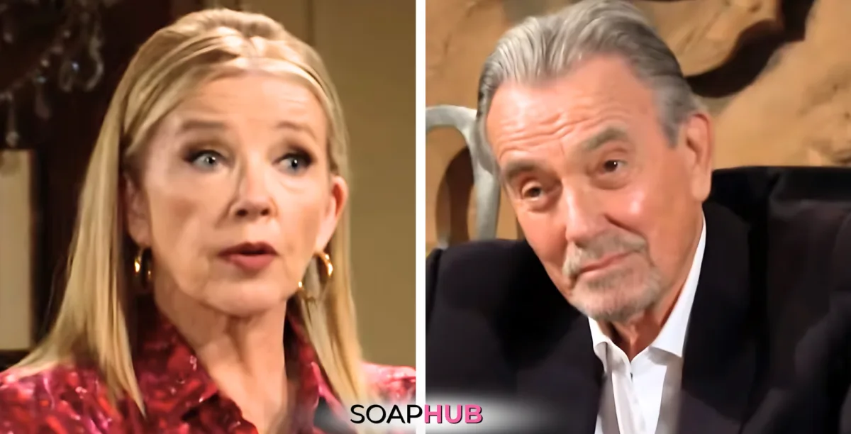 The Young and the Restless Spoilers November 7 Victor, Nikki, and the Soap Hub logo.