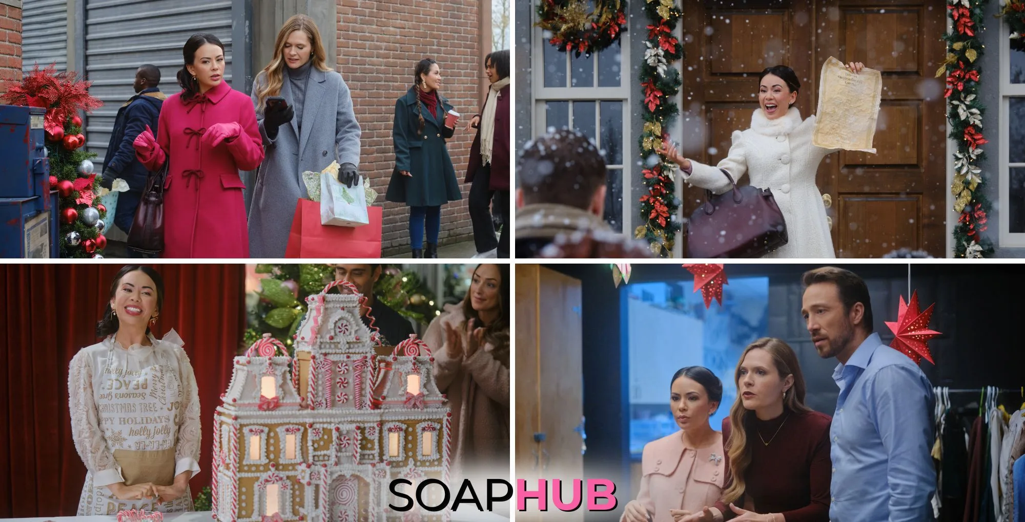 Maggie Lawson and Janel Parrish in Hallmark Channel's Sugarplummed, with Soap Hub logo.