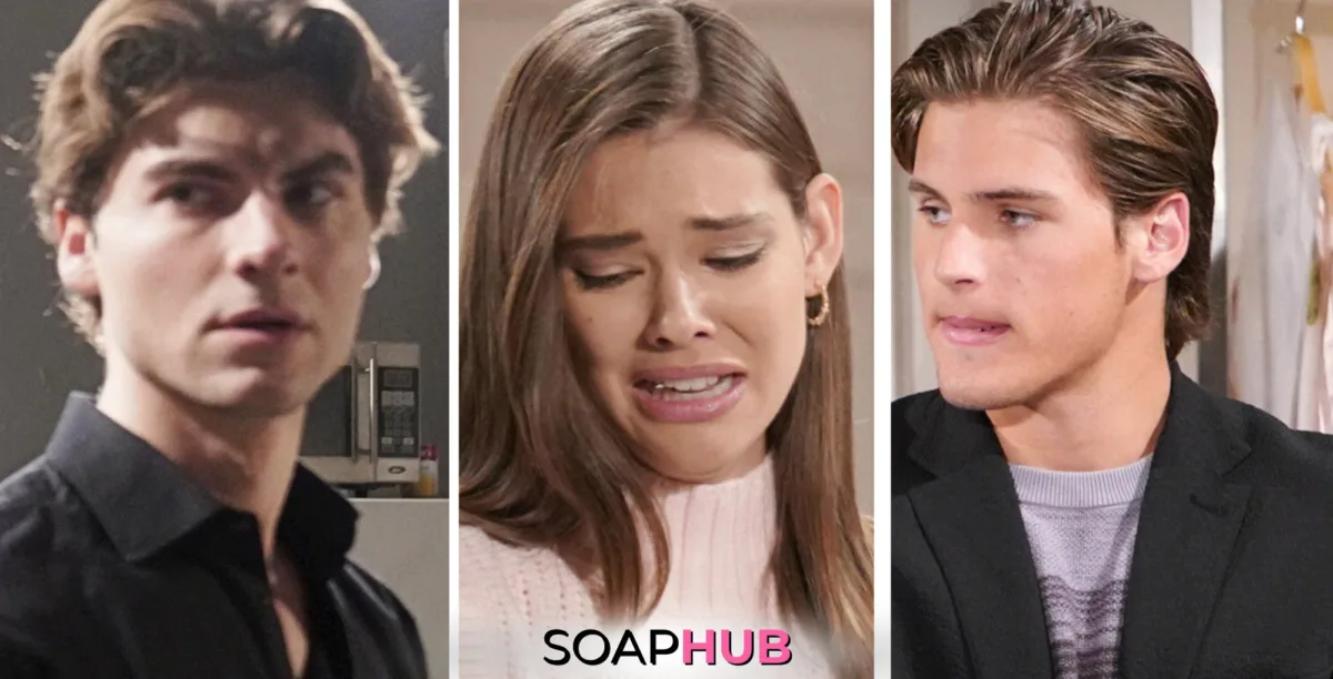 The Bold and the Beautiful spoilers weekly update December 30 - January 3 Remy, Electra, and Will with the Soap Hub logo.