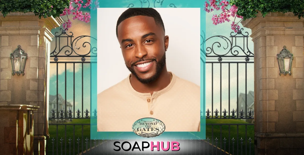 Beyond the Gates' Jibre Hordges who plays Jacob Hawthorne, with the Soap Hub logo.