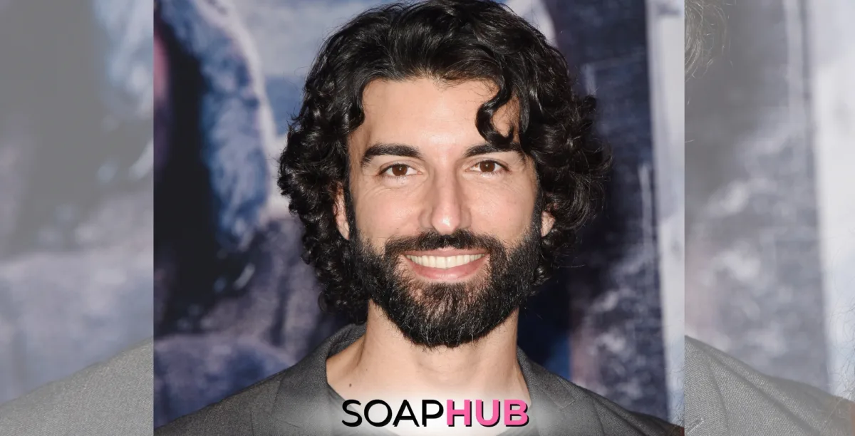 Bold and the Beautiful Justin Baldoni with the Soap Hub logo.