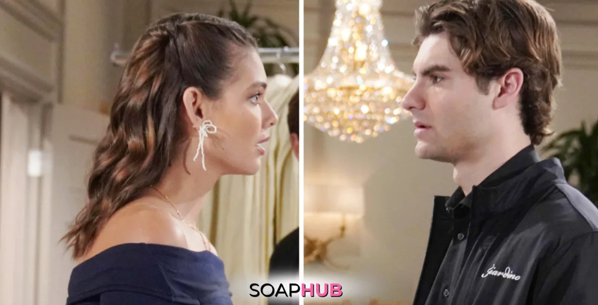 Bold and the Beautiful Spoilers for Thursday, December 26, Episode 9430 Feature Electra and Remy with the Soap Hub Logo Across the Bottom.