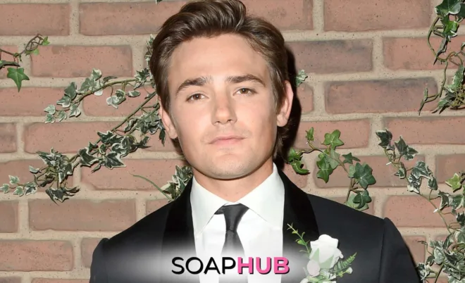 Days of our Lives Carson Boatman with the Soap Hub logo.