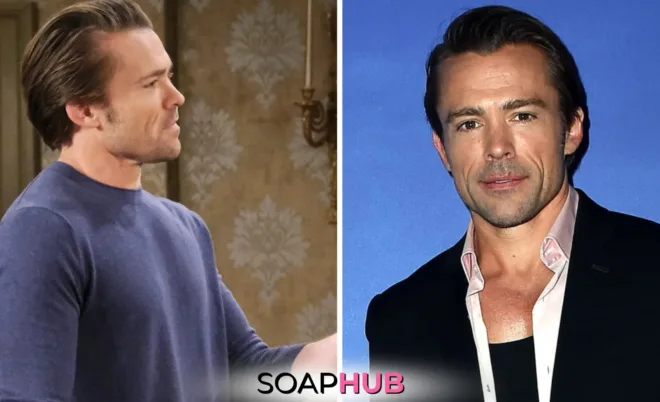 Days of Our Lives' John-Paul Lavoisier with the Soap Hub logo across the bottom.