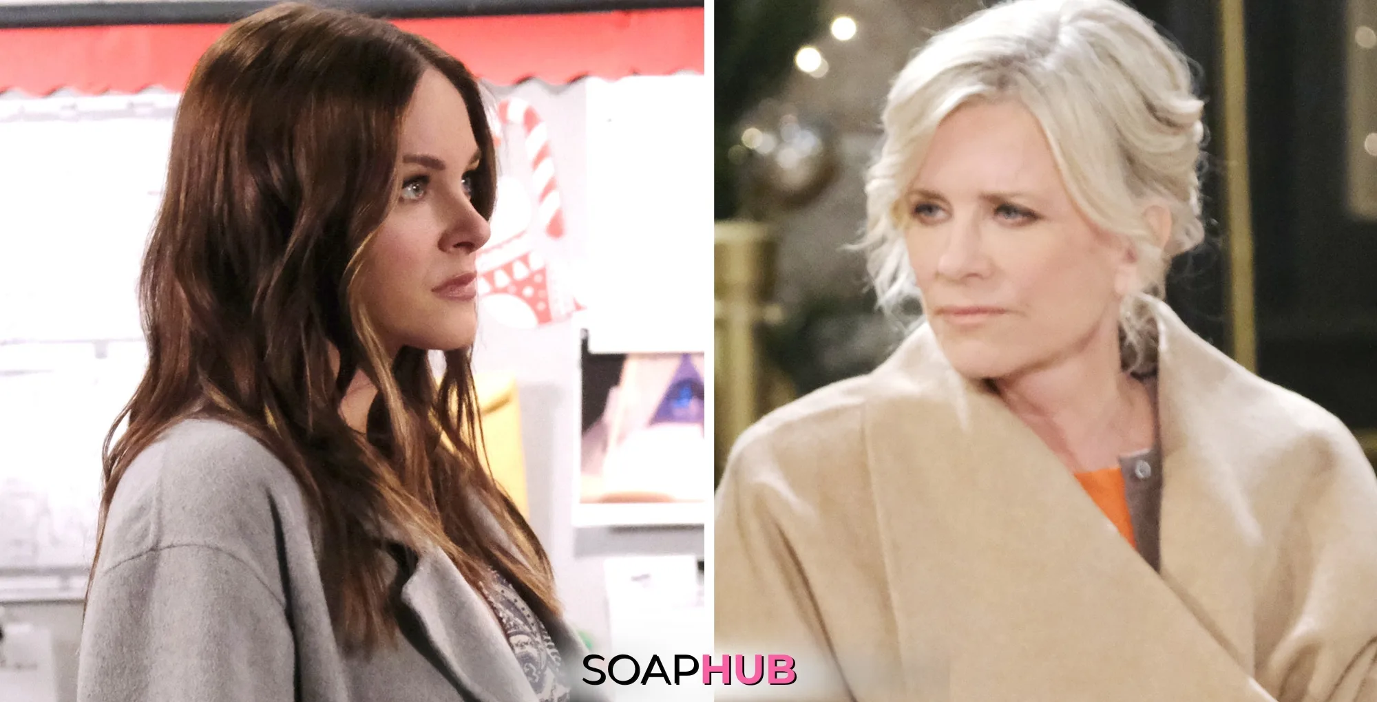 Days of our Lives Spoilers December 24 Kayla and Stephanie with the Soap Hub logo.