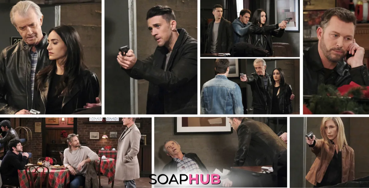 Days of our Lives spoiler photos for the December 11, 2024 episode with the Soap Hub logo across the bottom.