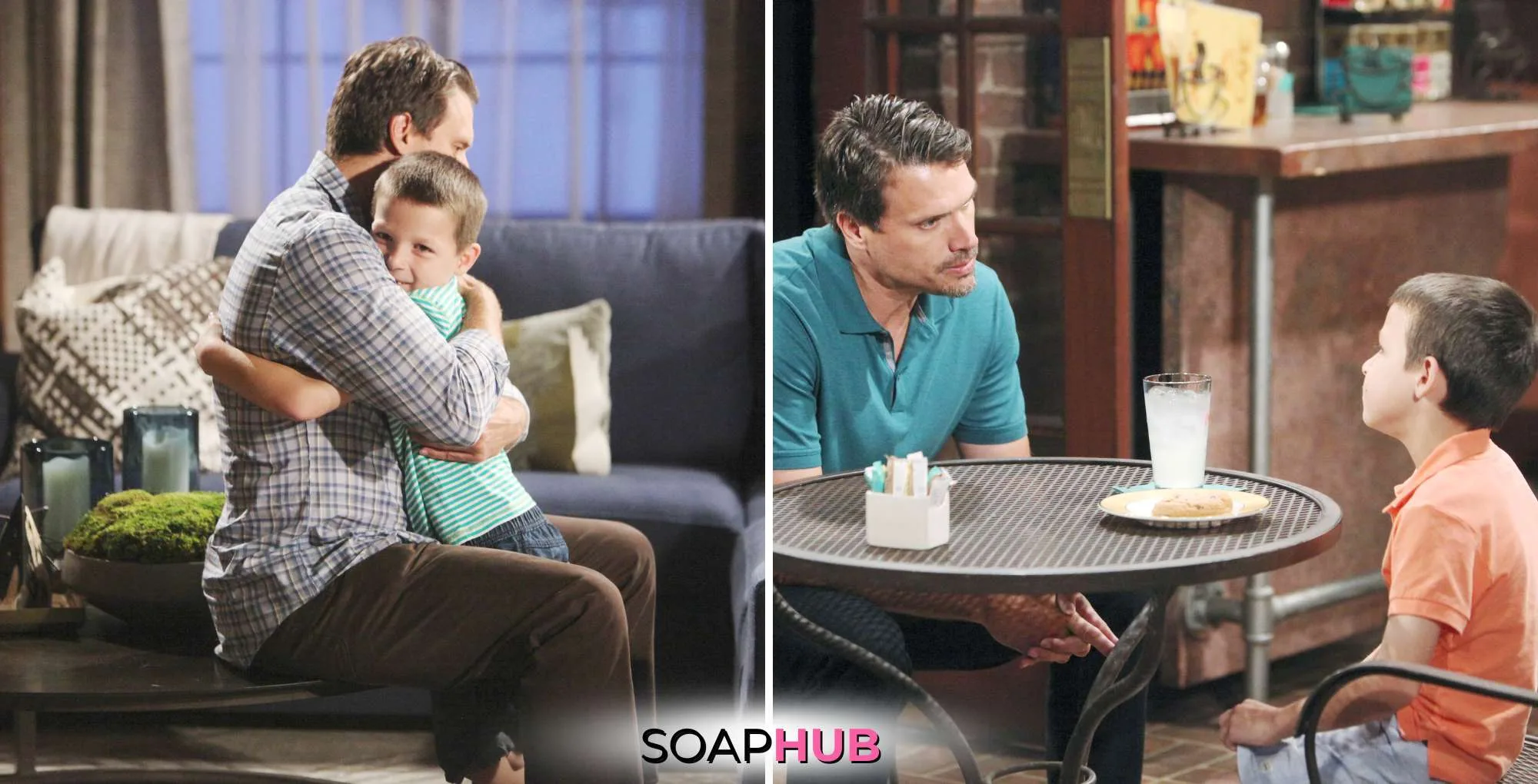 The Young and the Restless Nick and Christian with the Soap Hub logo.