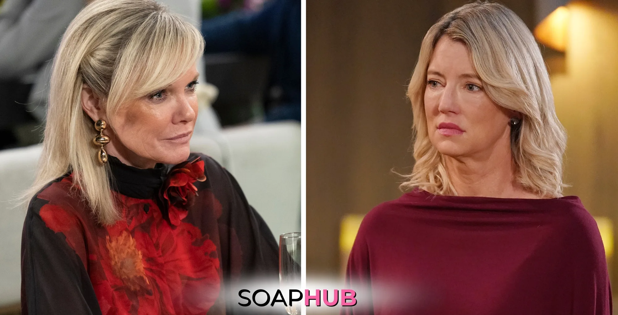 Ava asks Nina for a favor in spoilers for Wednesday, December 18, 2024, with Soap Hub Logo