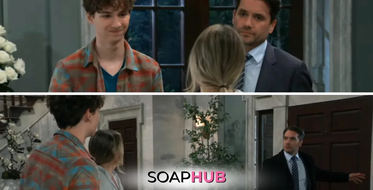 Lulu, Dante, and Rocco on the December 2, 2024 episode of General Hospital with the Soap Hub logo across the bottom.