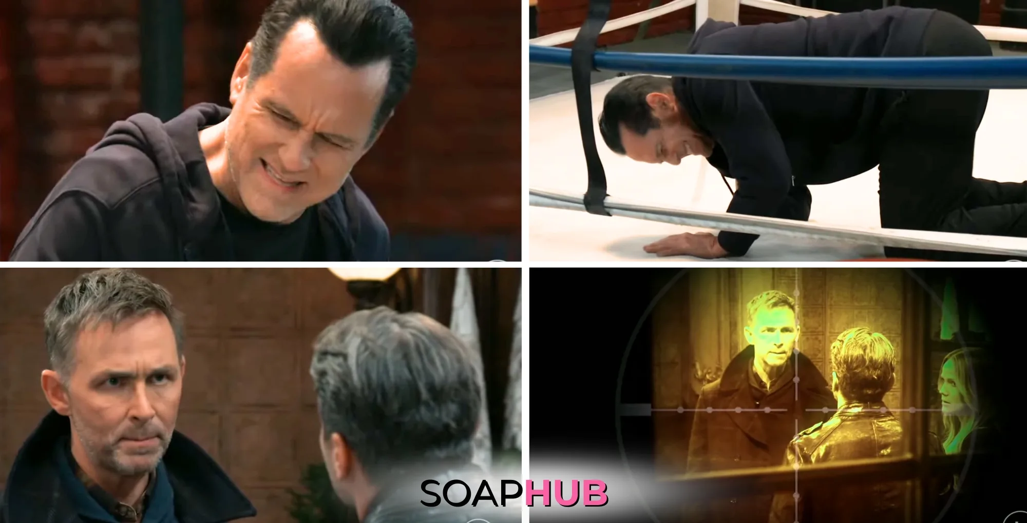 Sonny and Valentin on the December 30, 2024 episode of General Hospital with the Soap Hub logo across the bottom.