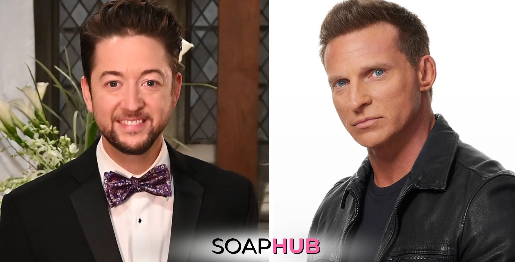 Bradford Anderson and Steve Burton with the Soap Hub logo across the bottom.