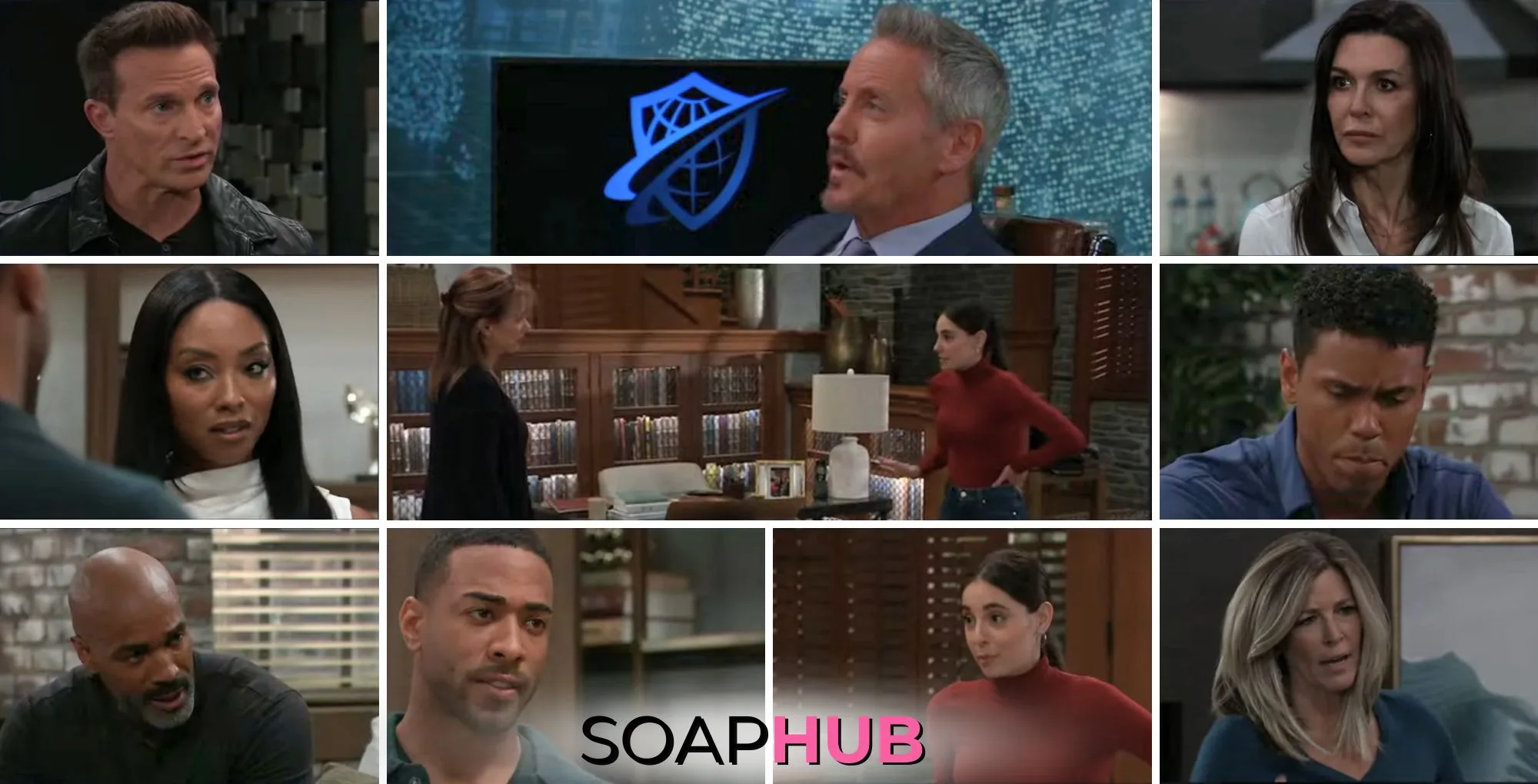 The cast of General Hospital with the Soap Hub logo across the bottom.