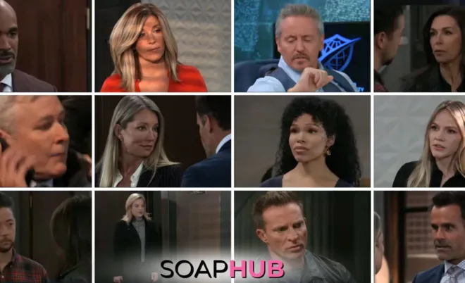 The cast of General Hospital with the Soap Hub logo across the bottom.