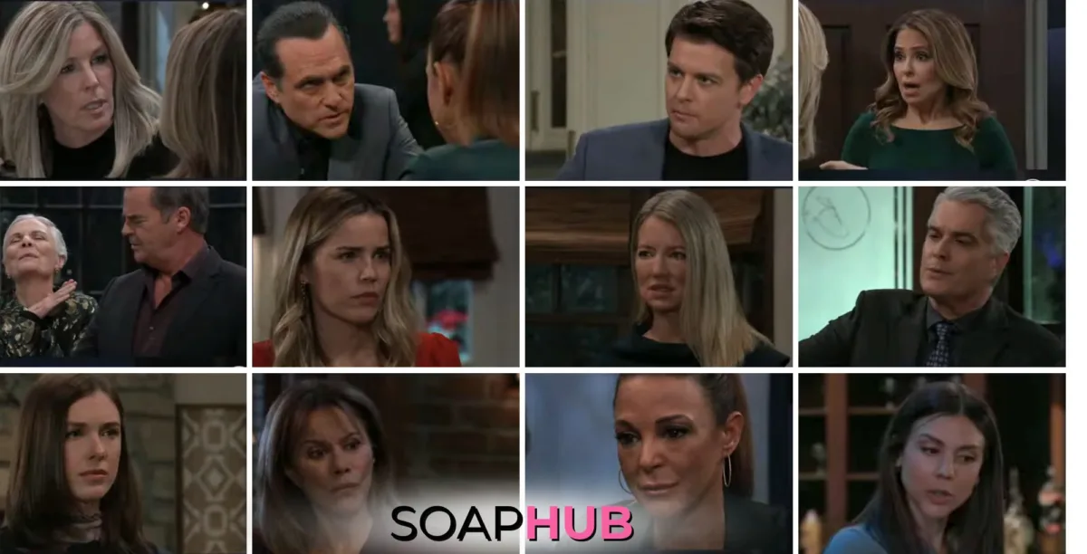 The cast of General Hospital with the Soap Hub logo across the bottom.