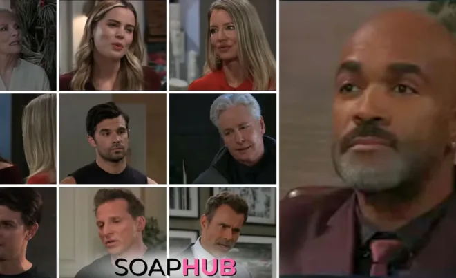 The cast of General Hospital with the Soap Hub logo across the bottom.