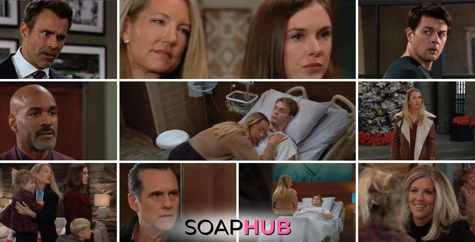 General Hospital spoilers preview collage for the week of December 16, with the Soap Hub logo