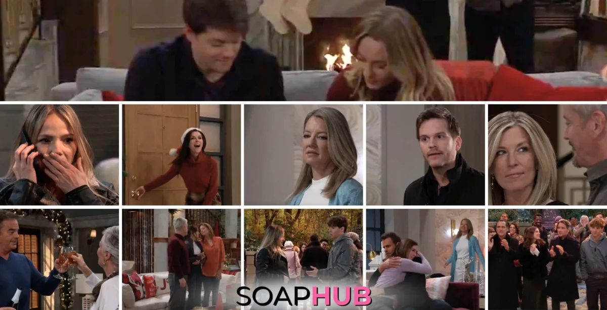 General Hospital spoilers preview collage for the week of December 23, with the Soap Hub logo