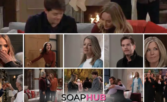 General Hospital spoilers preview collage for the week of December 23, with the Soap Hub logo