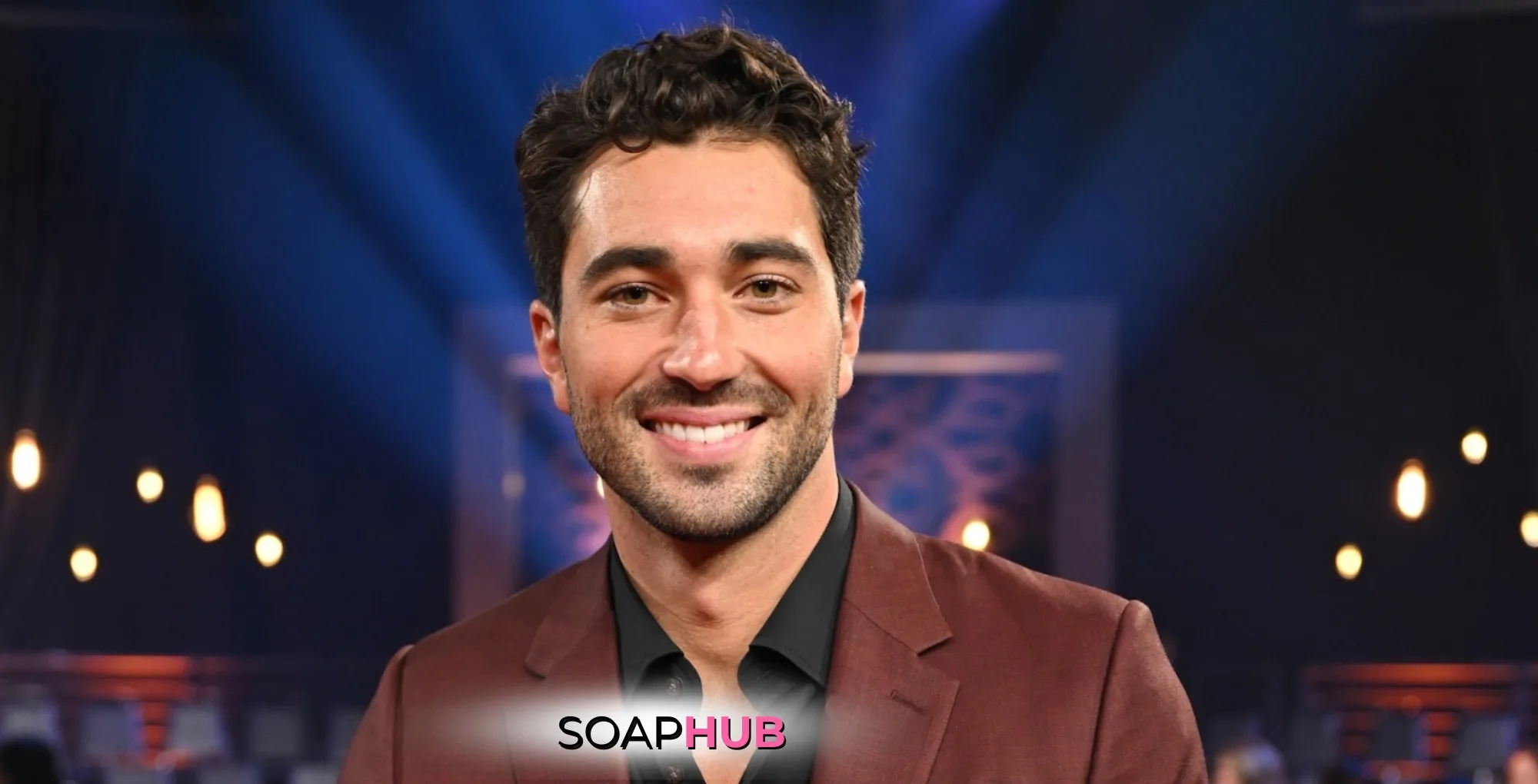 Dancing with the Stars Joey Graziadei with the Soap Hub logo.