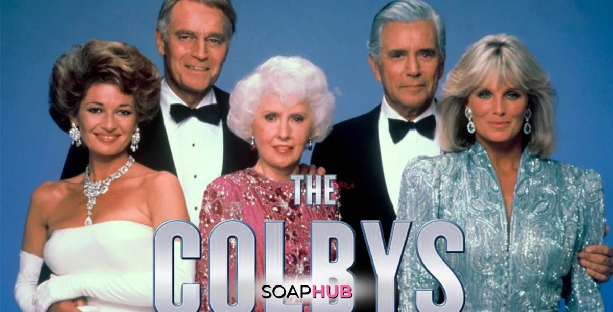 The Colbys with the Soap Hub logo.