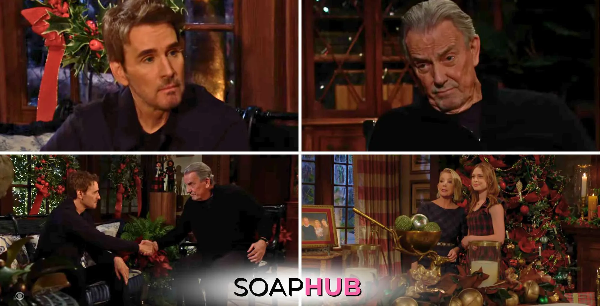 Young and the Restless December 23 Cole and Victor with the Soap Hub logo.