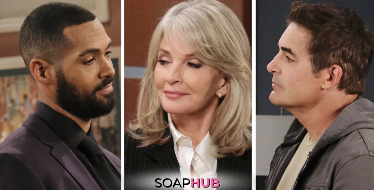 Days Of Our Lives Spoilers for the week of December 23-27 2024, featuring Eli, Marlena, and Rafe, with the Soap Hub Logo