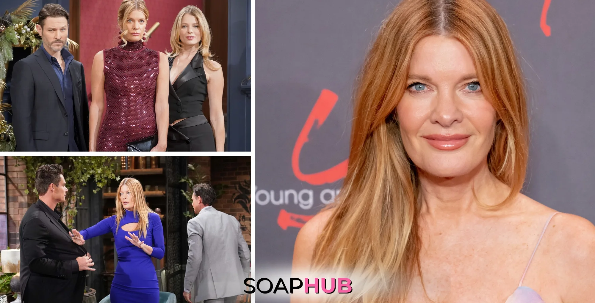 Collage for The Young and the Restless Performer of the Month for December, Michelle Stafford, with Soap Hub logo