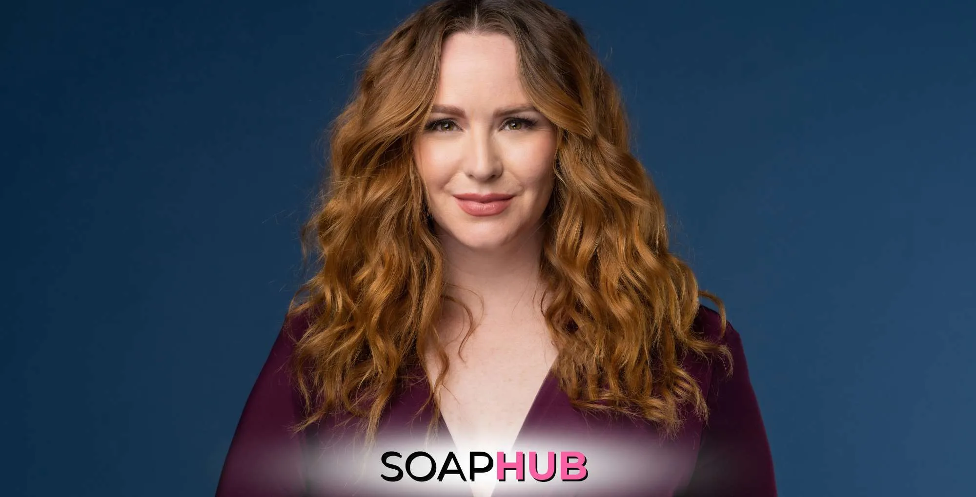 The Young and the Restless Camryn Grimes with the Soap Hub logo.