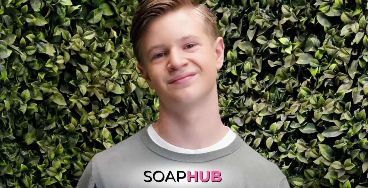 The Young and the Restless Paxton Mishkind with the Soap Hub logo.