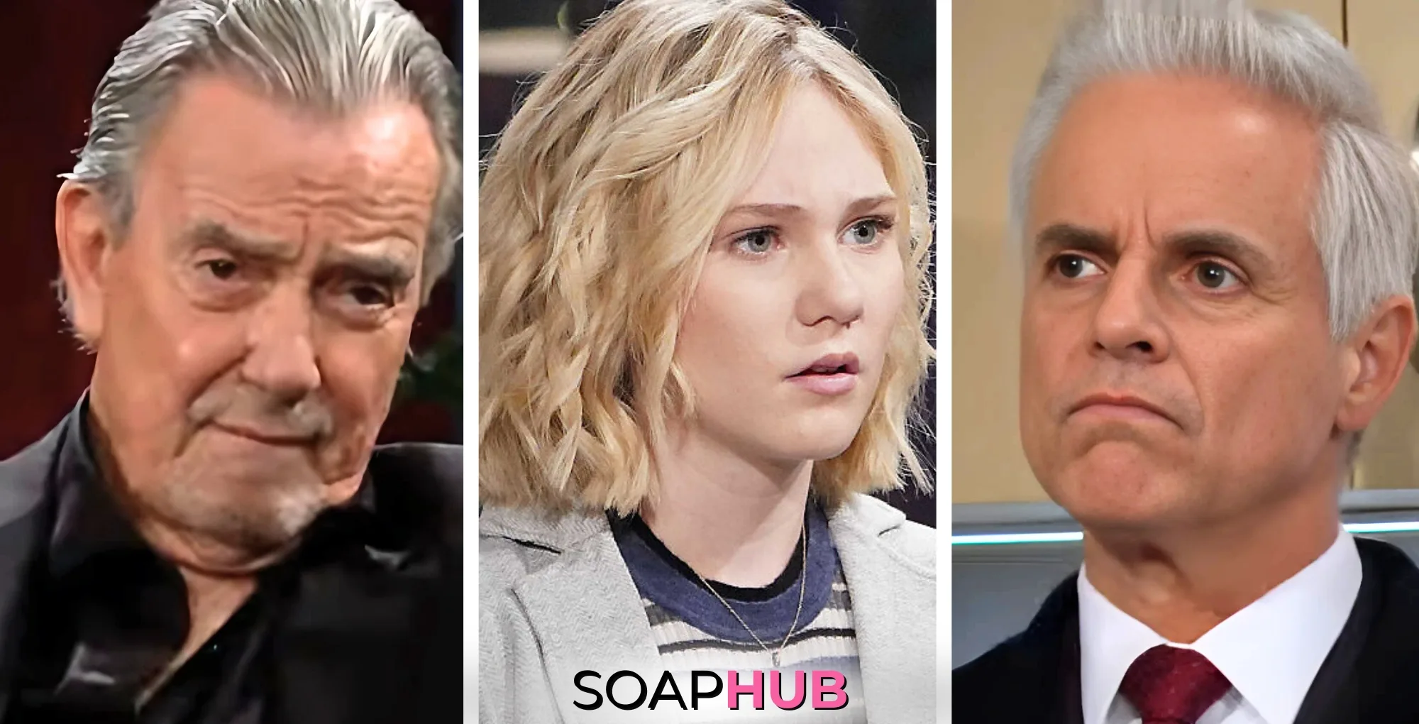 Weekly Young and the Restless Recap December 2-6 Victor, Lucy, and Michael with the Soap Hub logo.