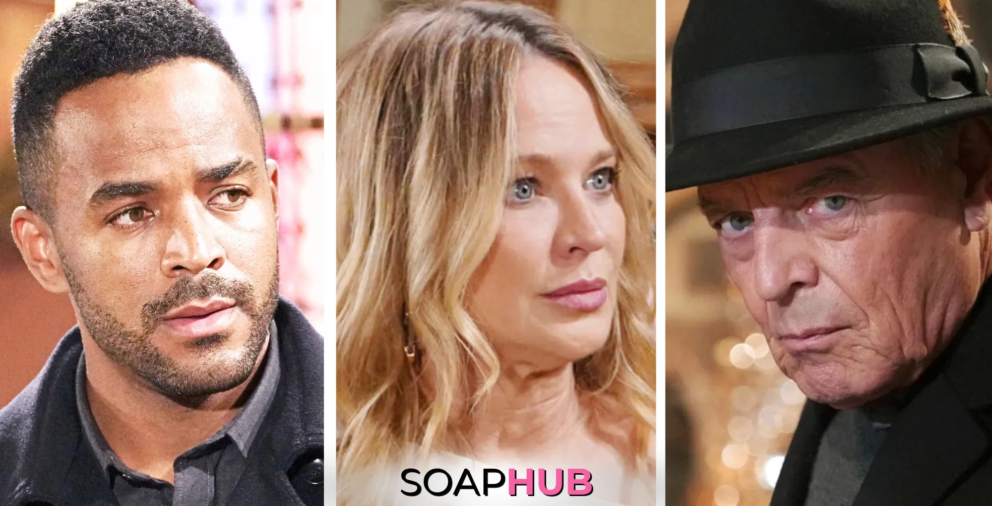 Weekly Young and the Restless Recap December 16-20 Sharon, Nate, and Ian with the Soap Hub logo.