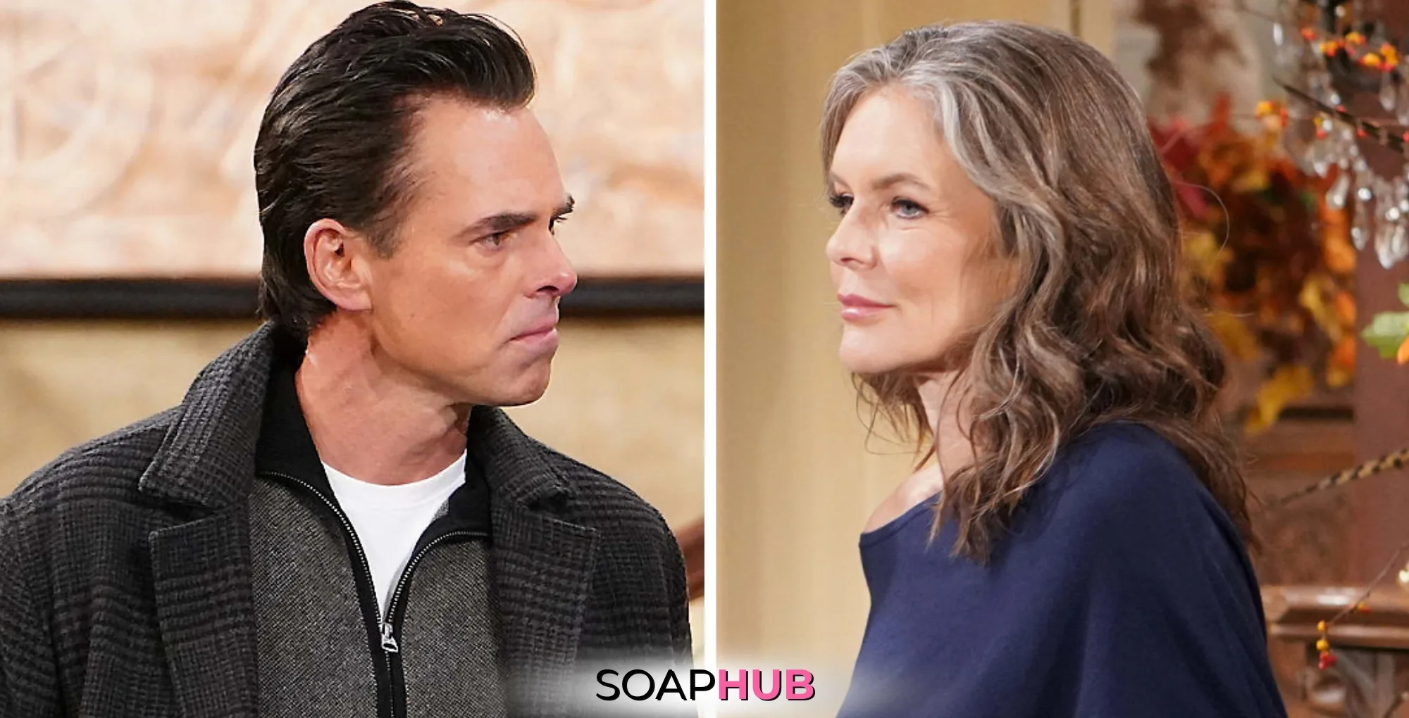 Young and Restless Spoilers December 11 Billy, Diane, and the Soap Hub logo.