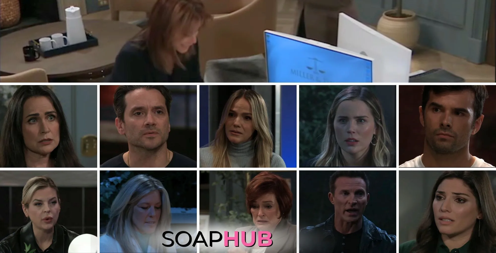 The cast of General Hospital with the Soap Hub logo across the bottom.