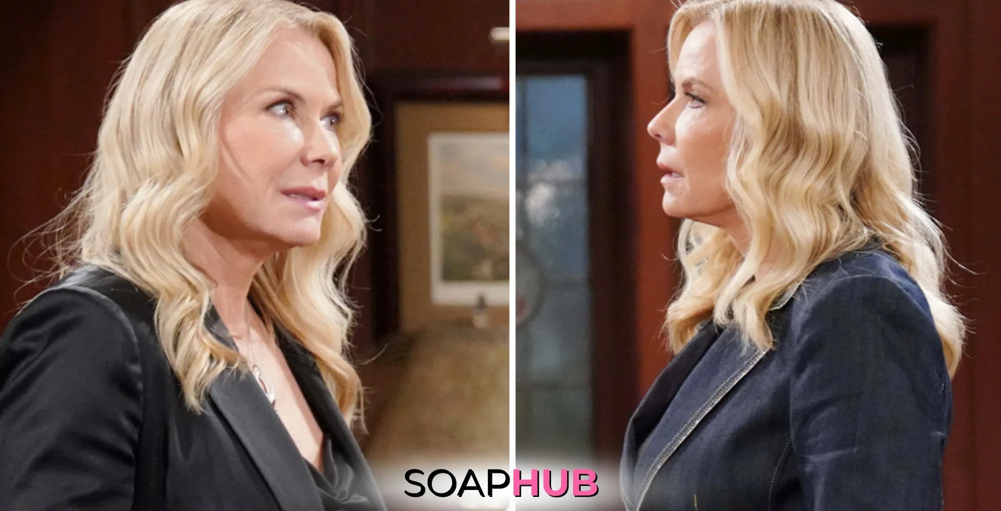 Bold and the Beautiful Brooke with the Soap Hub logo.