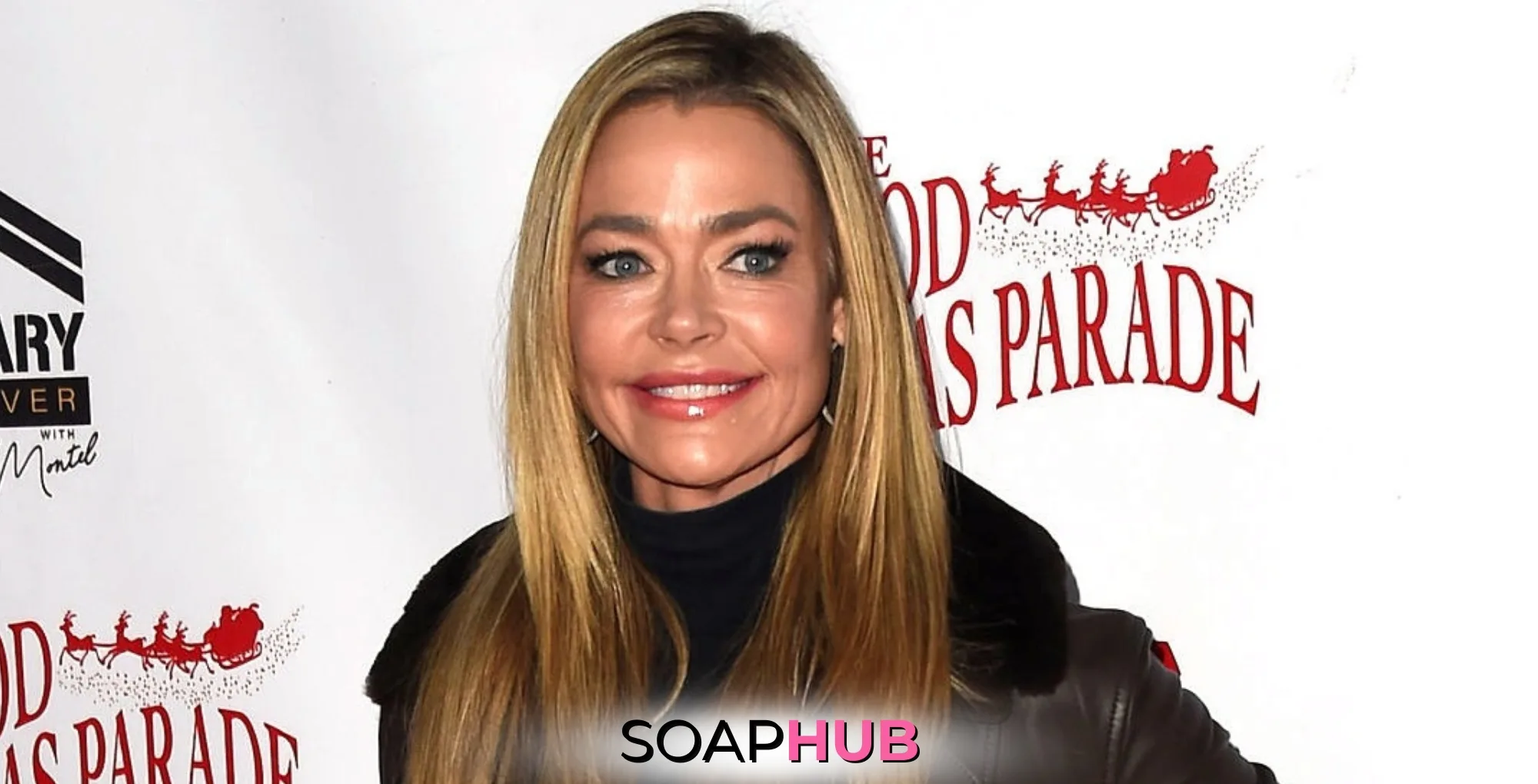 Bold and the Beautiful Denise Richards with the Soap Hub logo.