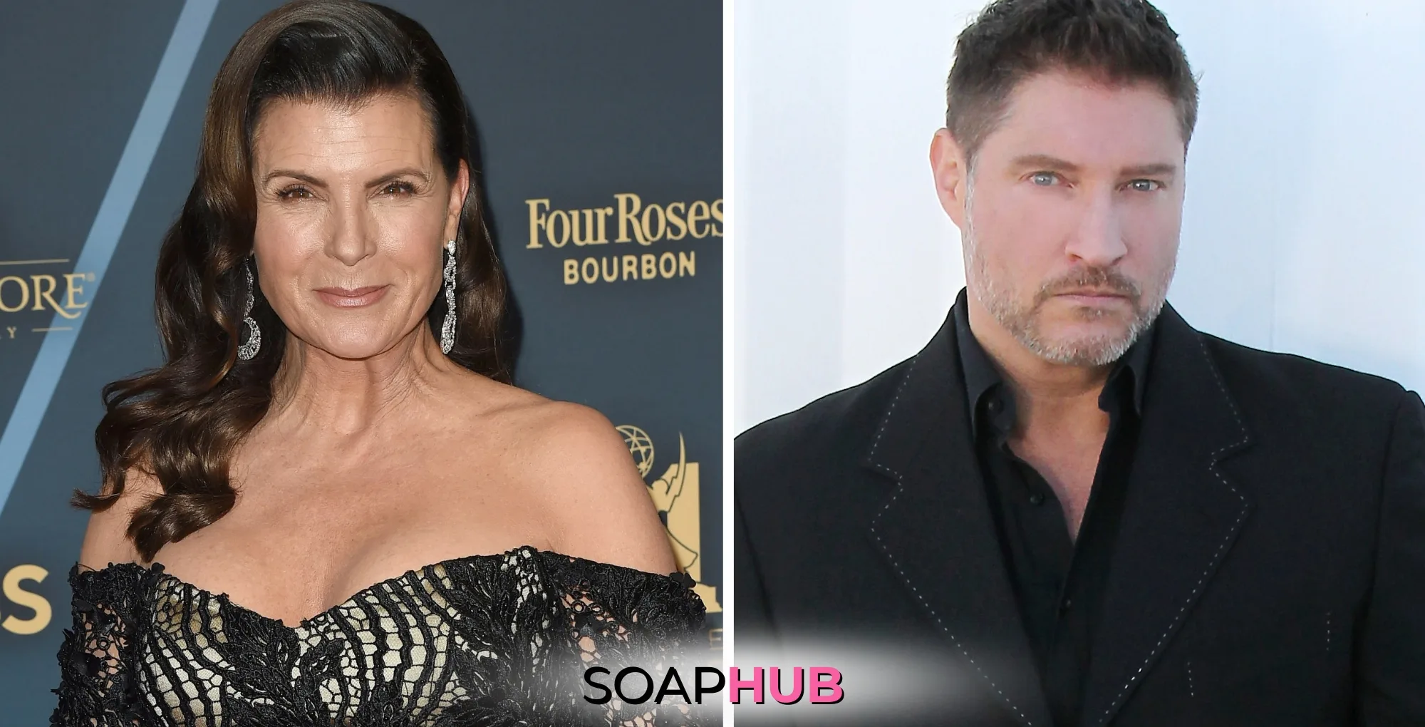 The Bold and the Beautiful's Kimberlin Brown and Sean Kanan with the Soap Hub logo across the bottom.