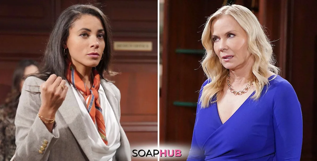 Bold and the Beautiful weekly recap with Brooke and Daphne with the Soap Hub logo.