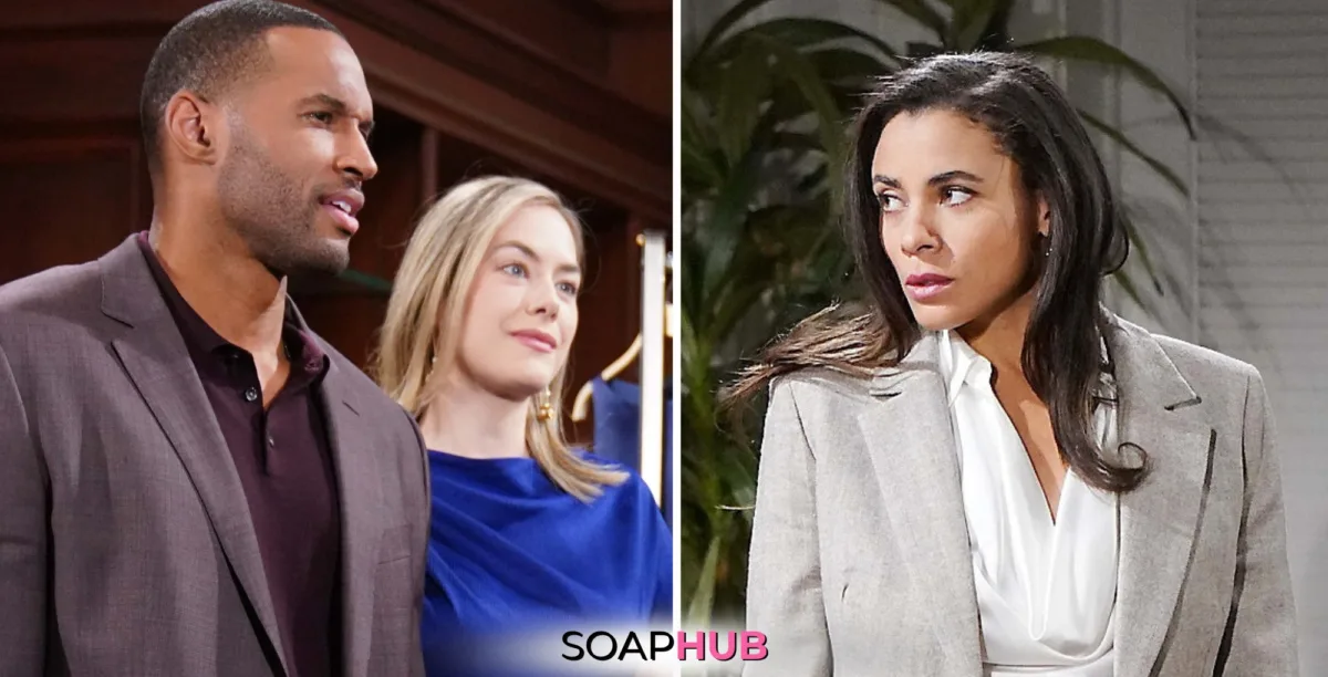 Bold and the Beautiful Must Watch Moments January 23 Hope, Carter and Daphne with the Soap Hub logo.