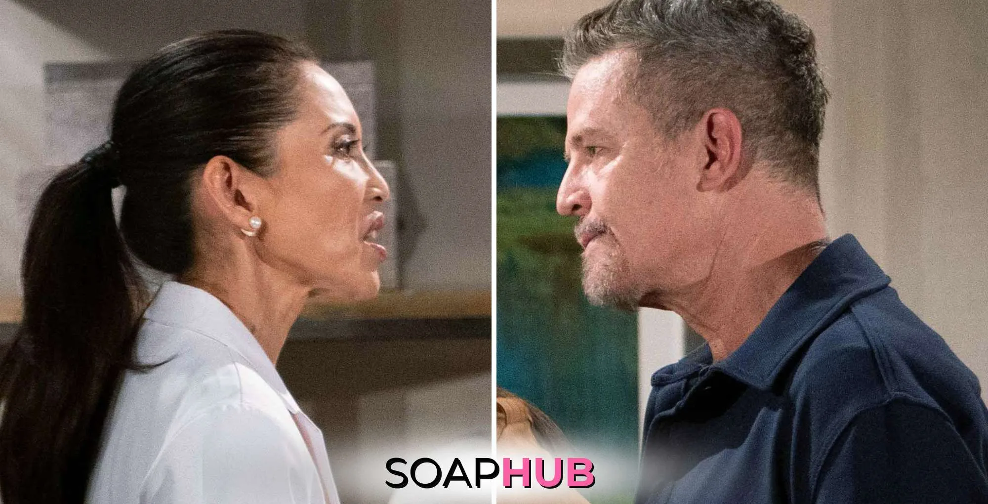 The Bold and the Beautiful spoilers January 22 Li and Jack with the Soap Hub logo.