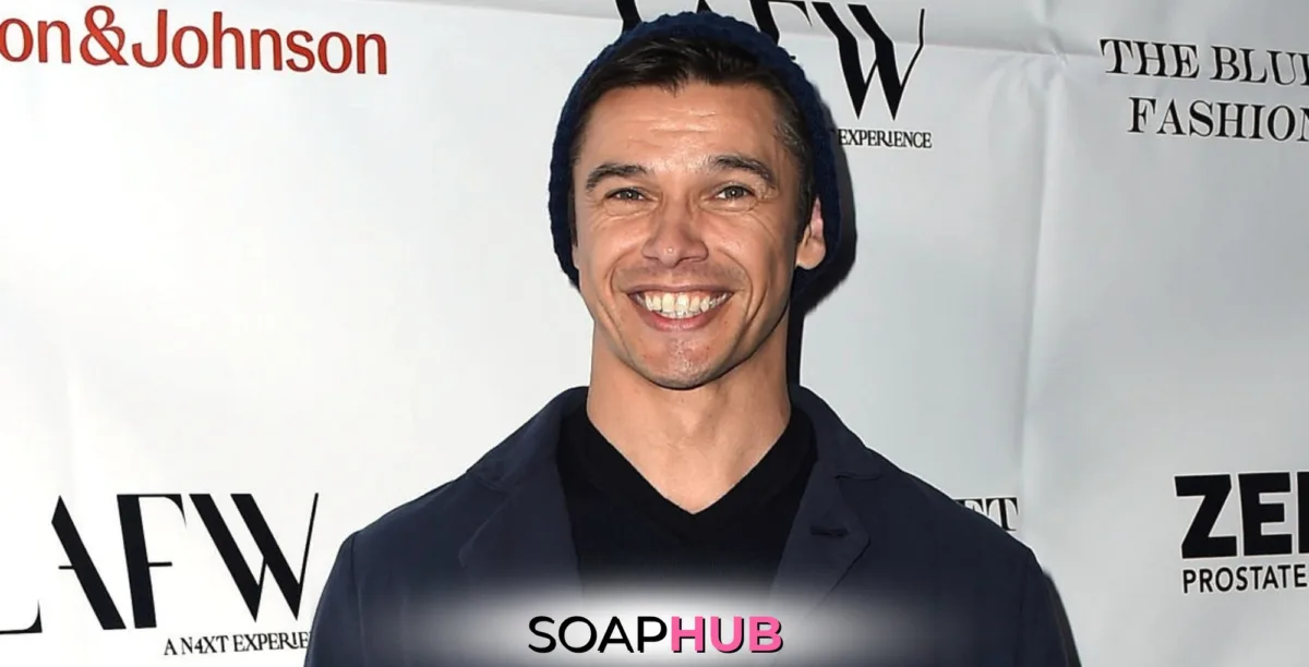 Days of Our Lives' Paul Telfer with the Soap Hub logo across the bottom.