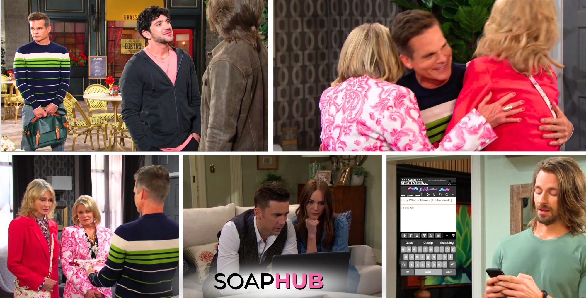 A collage of the Tuesday, January 7 episode of Days of Our Lives, with Soap Hub Logo.