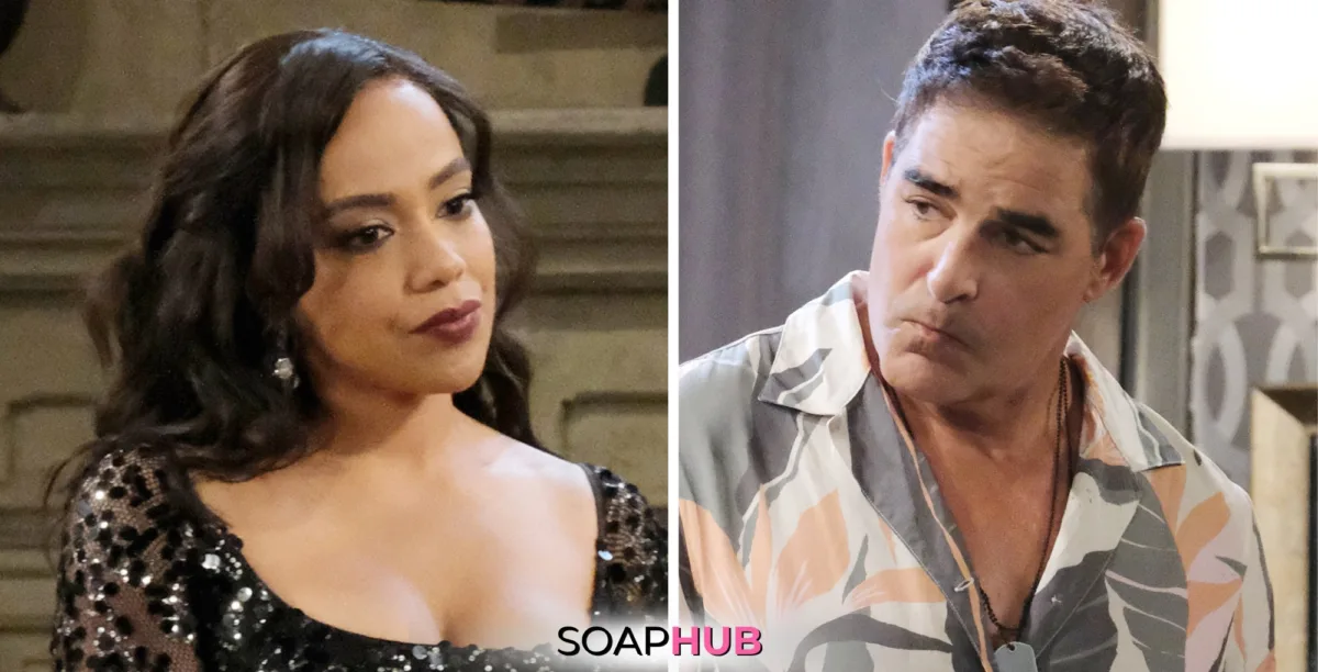 Days of our Lives Spoilers January 30 Jada and 'Rafe' with the Soap Hub logo.