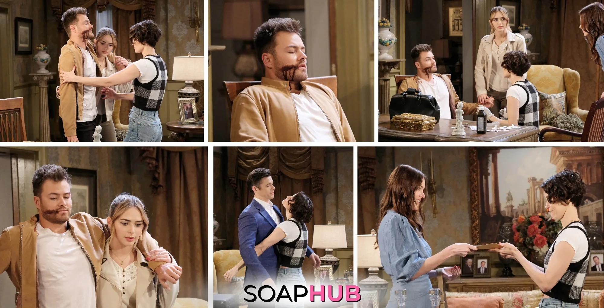 Days of our Lives spoiler photos for the January 9, 2025 episode with the Soap Hub logo across the bottom.