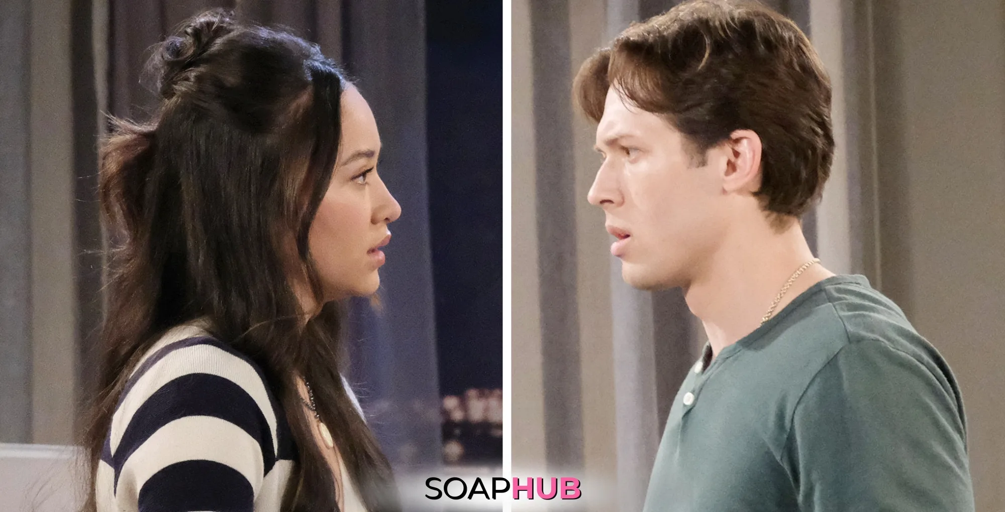 Days of our Lives Spoilers January 27 Sophia and Tate with the Soap Hub logo.