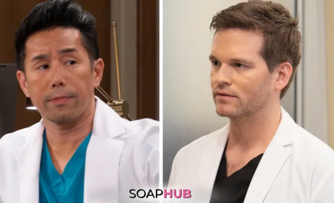 General Hospital Brad and Lucas with the Soap Hub logo